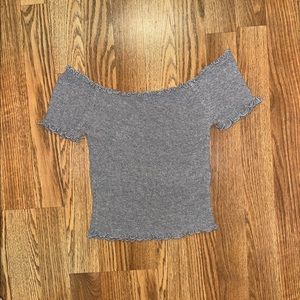 Gray off the shoulder top